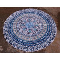 Bohemian Beach Round Tapestry Peacock Women Roundie Hippie Throw Yoga Mat Towel    253815857340